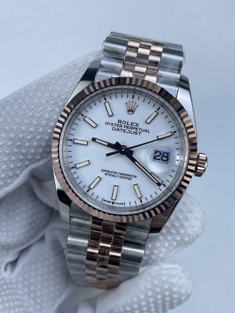 (준비완료/특급배송)NO.3172/롤렉스 데이저스트 36미리 최신형 로즈골드 콤비 화이트 바인덱스 QP공장