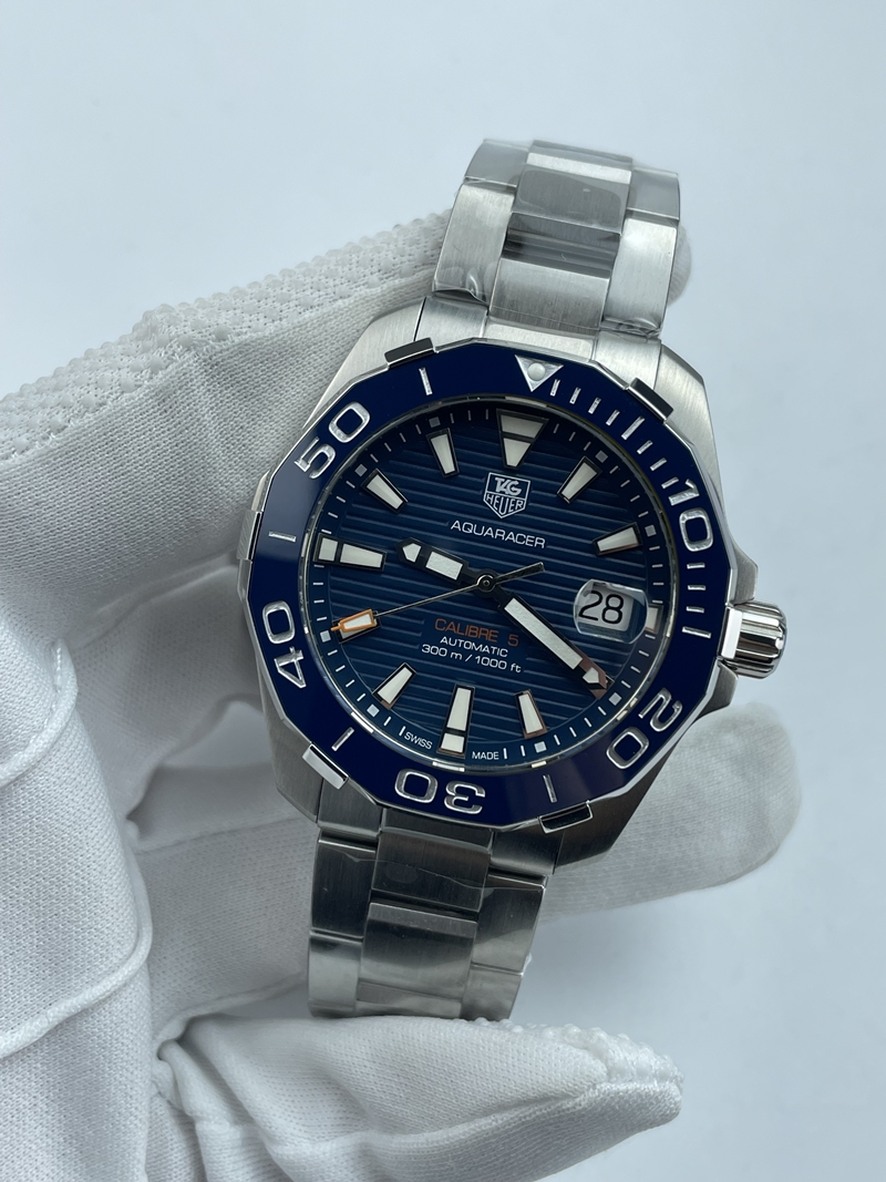 (준비완료/특급배송)NO.3576/신공장 태그호이어 칼리버5 아쿠아레이서 300M 블루 41MM